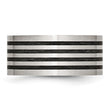 Stainless Steel Brushed Black Rubber 10.00mm Ring - Birthstone Company