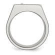 Stainless Steel Polished CZ Signet Ring - Birthstone Company