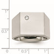 Stainless Steel Polished CZ Signet Ring - Birthstone Company