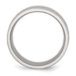 Stainless Steel Polished 9mm Textured Rounded Edge Ring - Birthstone Company