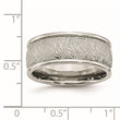 Stainless Steel Polished 9mm Textured Rounded Edge Ring - Birthstone Company