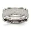 Stainless Steel Polished 9mm Textured Rounded Edge Ring - Birthstone Company