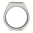 Stainless Steel Brushed Black IP-plated CZs Ring - Birthstone Company