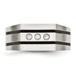 Stainless Steel Brushed Black IP-plated CZs Ring - Birthstone Company