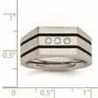 Stainless Steel Brushed Black IP-plated CZs Ring - Birthstone Company