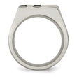 Stainless Steel Brushed Black IP-plated CZ Ring - Birthstone Company