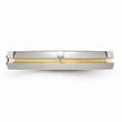 Stainless Steel Yellow-Gold Diamond Wedding Band Elegant Design