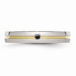 Stainless Steel Yellow-Gold Diamond Wedding Band Elegant Design