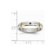 Stainless Steel Yellow-Gold Diamond Wedding Band Elegant Design