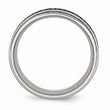 Stainless Steel 10mm Diamond Wedding Band with Ridged Edge