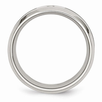 Stainless Steel Diamond Camouflage 8mm Polished Wedding Band