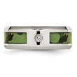 Stainless Steel Polished Camouflage .03 Carat Diamond 8mm Band - Birthstone Company