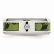 Stainless Steel Diamond Camouflage 8mm Polished Wedding Band