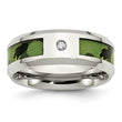 Stainless Steel Diamond Camouflage 8mm Polished Wedding Band