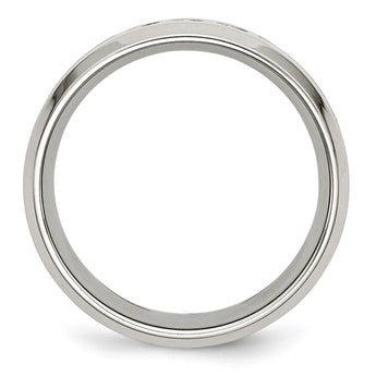 Stainless Steel Wedding Band with Camouflage Enamel and Diamonds - Birthstone Company