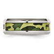 Stainless Steel Wedding Band with Camouflage Enamel and Diamonds - Birthstone Company