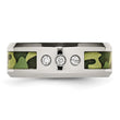 Stainless Steel Wedding Band with Camouflage Enamel and Diamonds - Birthstone Company