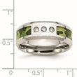 Stainless Steel Wedding Band with Camouflage Enamel and Diamonds - Birthstone Company