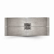Stainless Steel Matte Black Wedding Band with Natural Diamond Accent