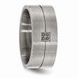 Stainless Steel Matte Black Wedding Band with Natural Diamond Accent