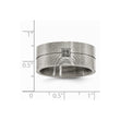 Stainless Steel Matte Black Wedding Band with Natural Diamond Accent