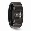 Stainless Steel Diamond Cross Wedding Band with Polished Matte Finish