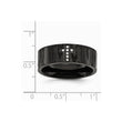 Stainless Steel Diamond Cross Wedding Band with Polished Matte Finish