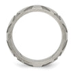 Stainless Steel Wedding Band with Natural Diamond and Antiqued Finish - Birthstone Company