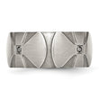 Stainless Steel Wedding Band with Natural Diamond and Antiqued Finish - Birthstone Company