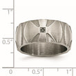 Stainless Steel Wedding Band with Natural Diamond and Antiqued Finish - Birthstone Company