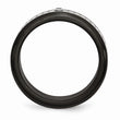 Stainless Steel Diamond Wedding Band Black IP-Plated Engravable