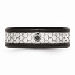Stainless Steel Diamond Wedding Band Black IP-Plated Engravable