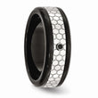 Stainless Steel Diamond Wedding Band Black IP-Plated Engravable