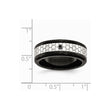 Stainless Steel Diamond Wedding Band Black IP-Plated Engravable