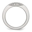 Stainless Steel Polished 1/10 Carat Diamond 9.5mm Band - Birthstone Company
