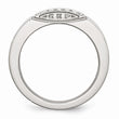 Stainless Steel Diamond Wedding Band Polished Elegant Design