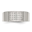 Stainless Steel Polished 1/10 Carat Diamond 9.5mm Band - Birthstone Company