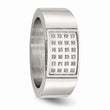 Stainless Steel Diamond Wedding Band Polished Elegant Design