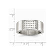Stainless Steel Diamond Wedding Band Polished Elegant Design