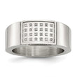Stainless Steel Polished 1/10 Carat Diamond 9.5mm Band - Birthstone Company