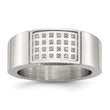 Stainless Steel Diamond Wedding Band Polished Elegant Design