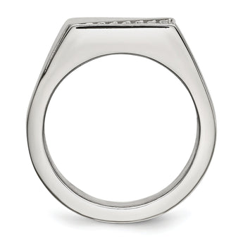Stainless Steel Polished with Crystals Ring - Birthstone Company
