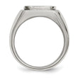 Stainless Steel Polished Black Enameled Ring - Birthstone Company