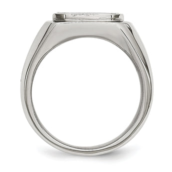 Stainless Steel Polished Black Enameled Ring - Birthstone Company
