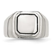 Stainless Steel Polished Black Enameled Ring - Birthstone Company