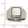 Stainless Steel Polished Black Enameled Ring - Birthstone Company
