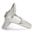 Stainless Steel Mother of Pearl Crystal Polished Ring - Birthstone Company