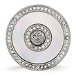 Stainless Steel Mother of Pearl Crystal Polished Ring - Birthstone Company