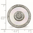 Stainless Steel Mother of Pearl Crystal Polished Ring - Birthstone Company