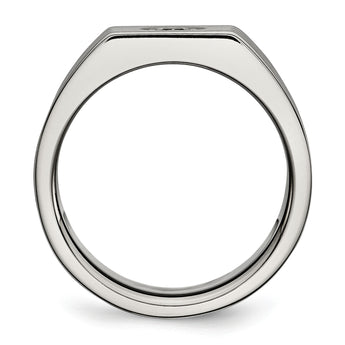 Stainless Steel Polished with CZ Ring - Birthstone Company